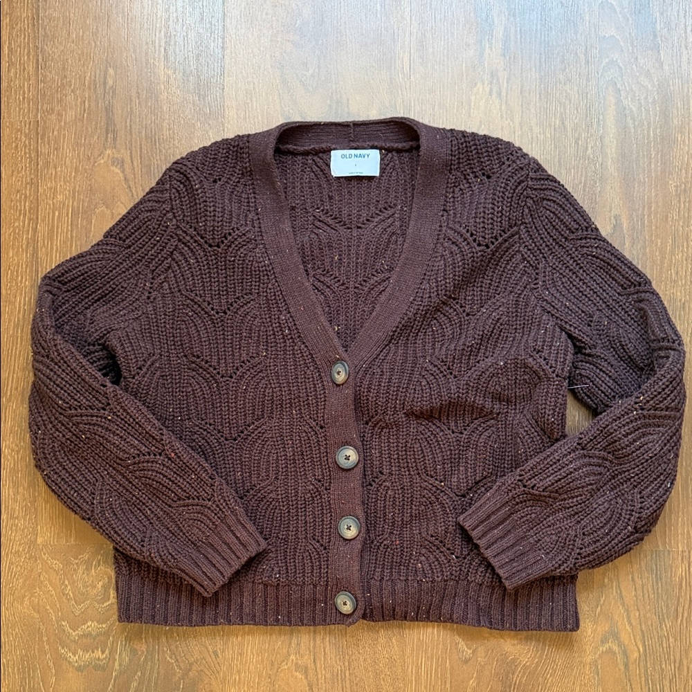 Old Navy Women's Dark Brown Knit Cardigan